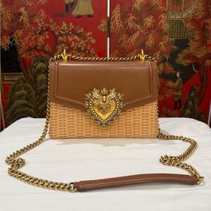 GORGEOUS DOLCE AND GABBANA CUSTOM DEVOTION BAG IN WICKER CANE
